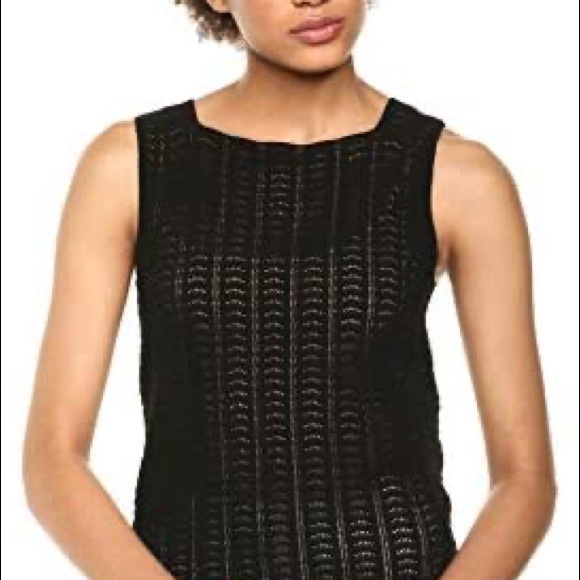 NWT Theory Crochet Shell Black Tank Small - Picture 6 of 9